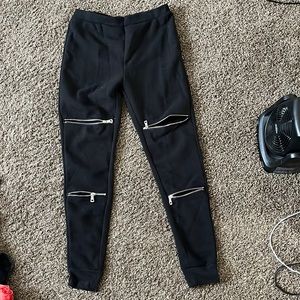 Black Joggers with zipper accents